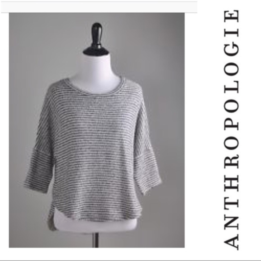 Anthropologie Deletta Tweed Striped Top